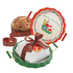 Panettone Flamigni - Classico - Su Vassoio Legno Merry Christmas -...