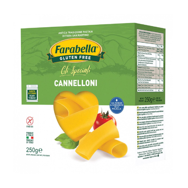 Pasta Farabella - Gli Speciali - Senza Glutine - Cannelloni - Pacco da 250 g