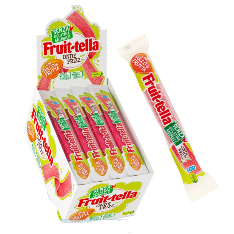 Caramella Onde Frizz - Gusto Fragola - Fruittella - Espositore da 24 pz