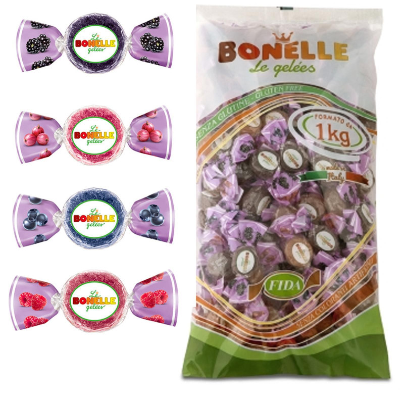 Caramelle Morbide Gelees - Bonelle - Frutti di Bosco - 1 KG - 1000 gr