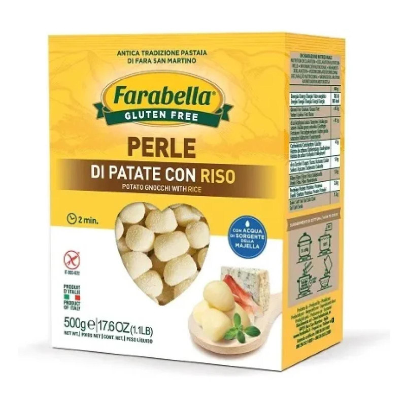 Pasta Farabella - Perle di Patate con Riso - Senza Glutine - Pacco da 500 g