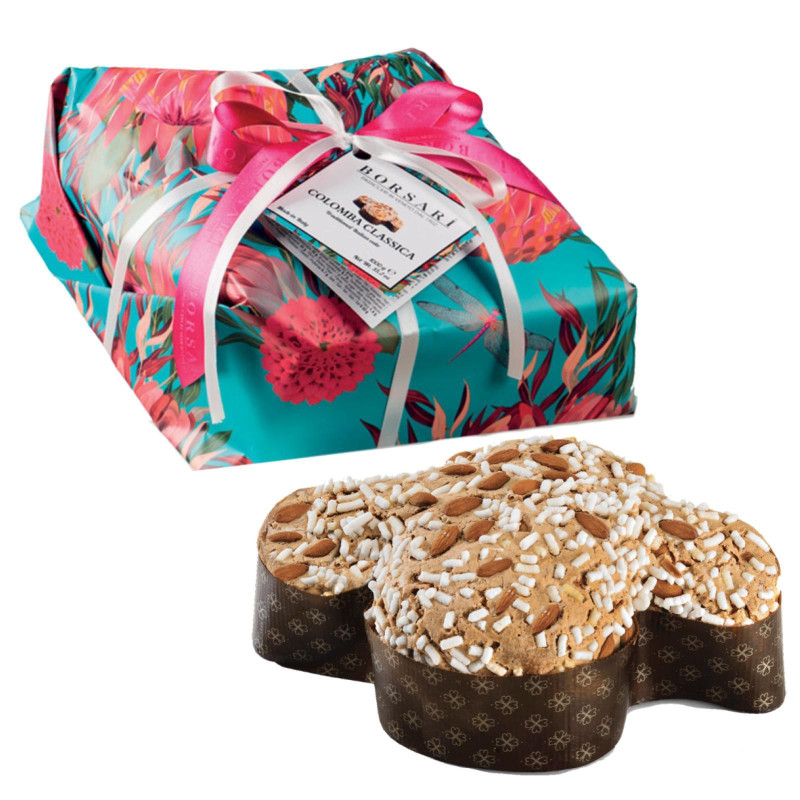 Colomba Borsari - Classica - Ricoperta Glassa - Incarto a Fiori - 1 Kg