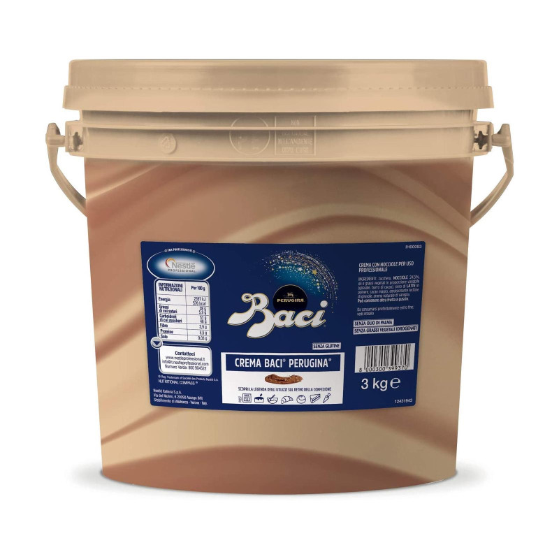 Crema Spalmabile Baci - Con Nocciole - Secchiello da 3 kg