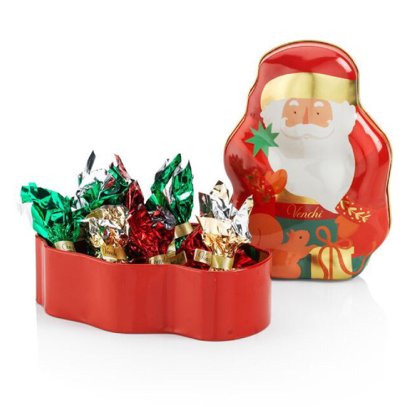 Cioccolatini Venchi - Confezione Regalo - Lattina Babbo Natale Metallo - 112 g