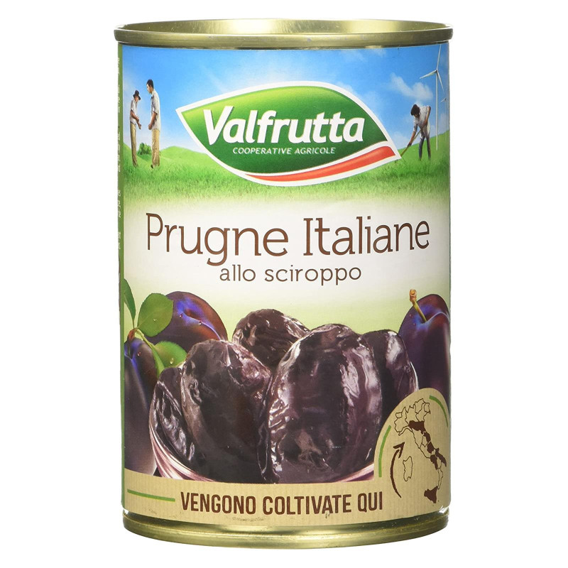 Frutta Valfrutta - Prugne Italiane allo Sciroppo - Barattolo da 425 gr