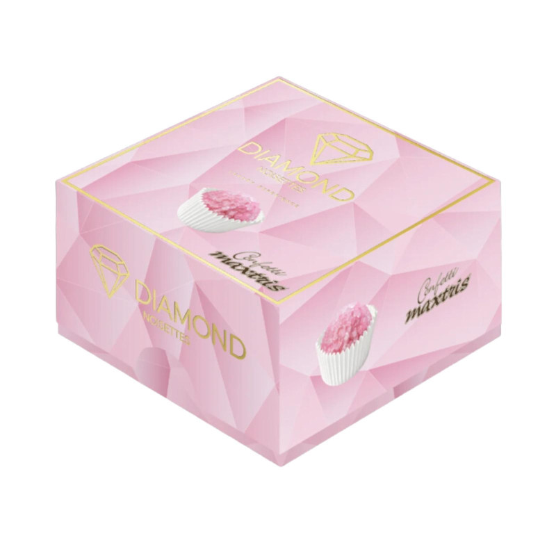 Vassoio Diamond Noisette - Confetti con nocciola Maxtris - Rosa - Incartati 500 g 