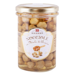 Miele Brezzo - Nocciole Tostate in Miele D'acacia - Vasetto da 330 g