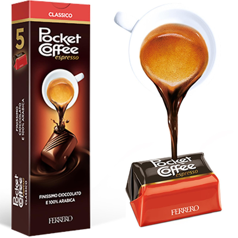 Pocket Coffee Espresso - 32 Pacchetti da 5 pz - 62,5 gr Box