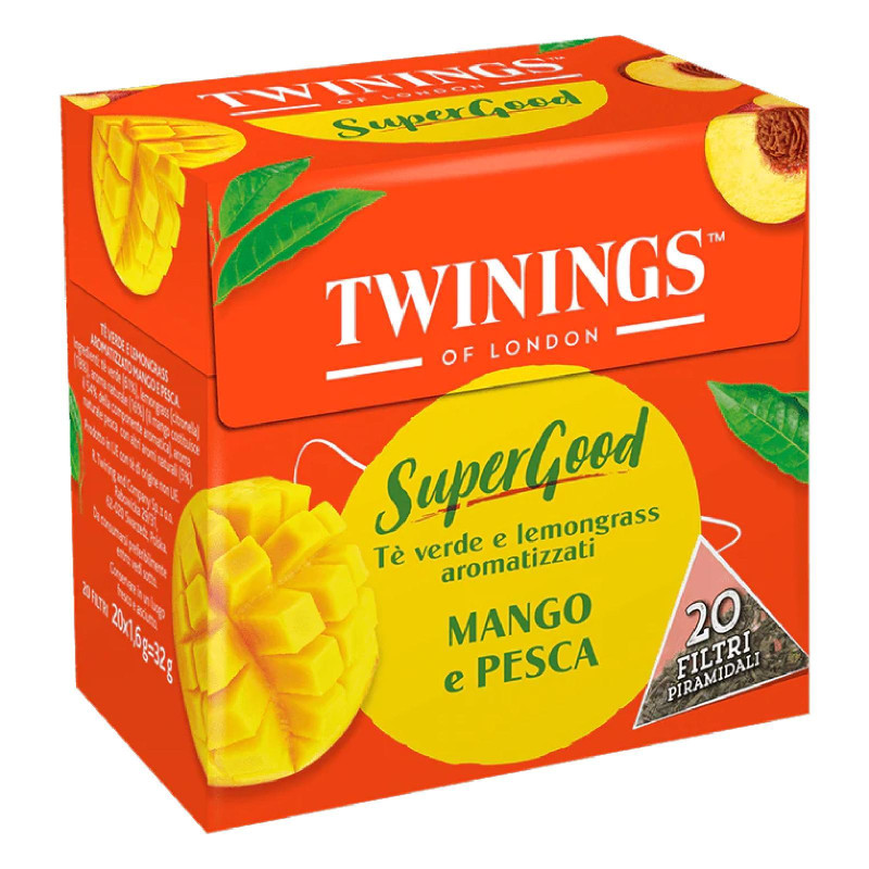 Te' Twinings - SuperGood - Mango e Pesca - 20 Filtri