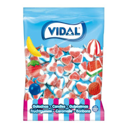 Caramelle Gommose - Cuori Azzurro Bianco Rosso Zuccherati - Vidal - Busta da 250 Pezzi 1,5 kg