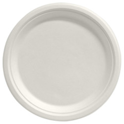 Piatto Piano Compostabile Bagasse - Colore Bianco - Piatti Piani -...