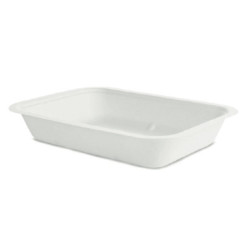 Vaschetta Compostabile Bagasse - Colore Bianco - 17,5x12x3,8 cm -...