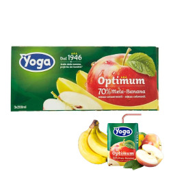 8 Confezioni Succo di Frutta Yoga - Optimum - Mela Banana - 3 x 200 ml