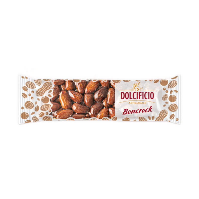 Barretta di Mandorle - Boncrock - Dolcificio Veneto - Croccante alle Mandorle - 25 x 40 g