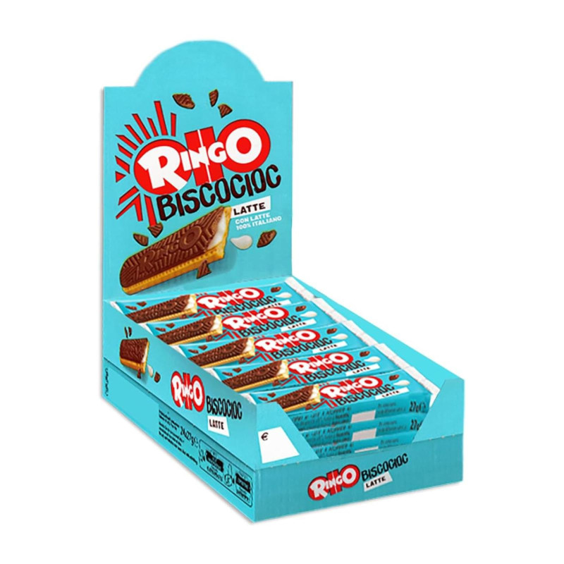 Expo Biscotti Pavesi - Bisco Cioc Latte - Ringo - 24 Pezzi da 27 g