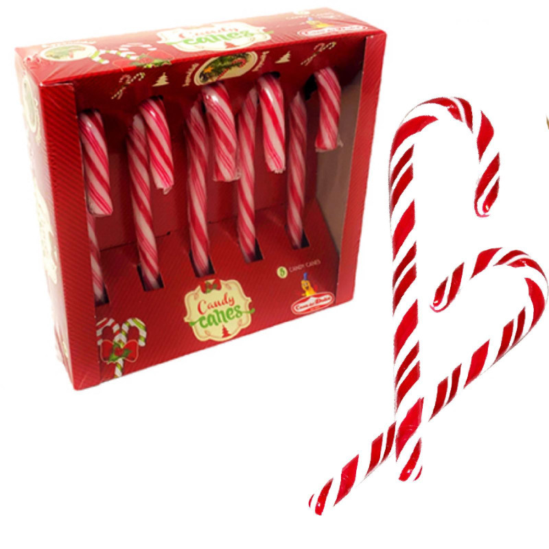 Bastoncini di Caramelle - Candy Canes Rosso e Bianco - Casa Del Dolce - 6 Pezzi - 84 g