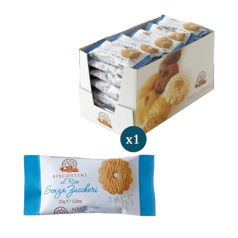 Biscotti Grondona - Frollino al Riso - Senza Zuccheri - Box da 40 x 25 g
