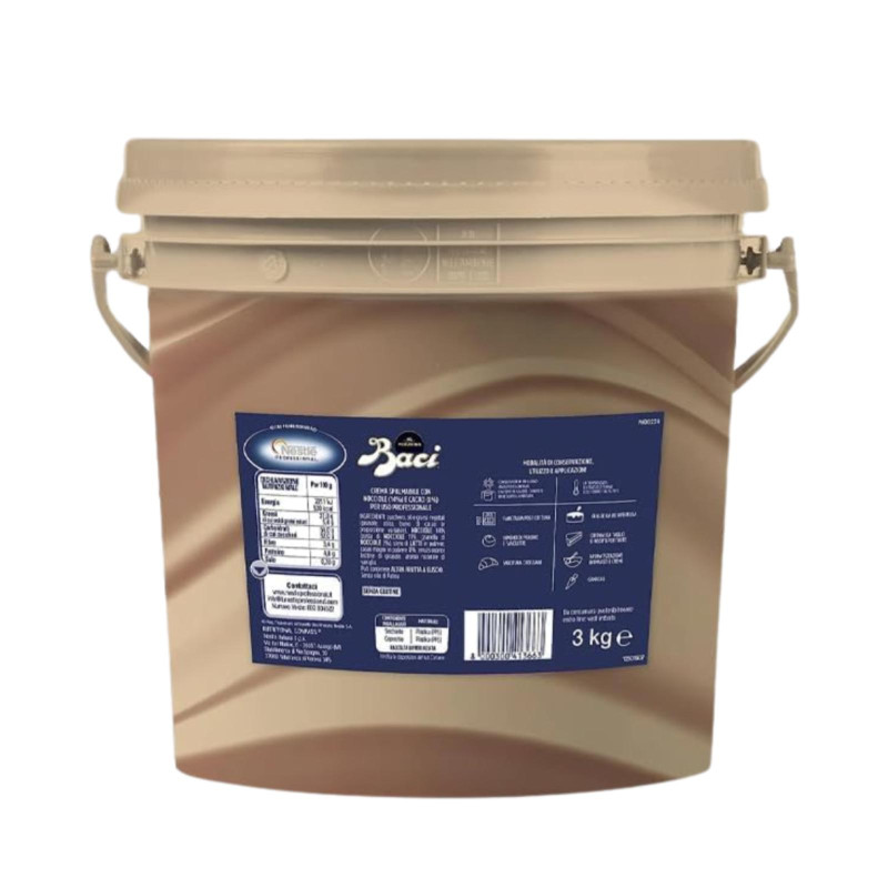 Crema Spalmabile Baci - Con Nocciole - Secchiello da 3 kg