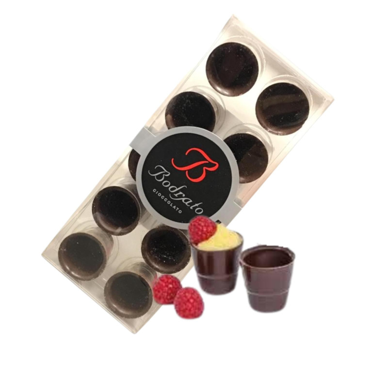 Bicchierini Bodrato - Bicchierini da Caffe' di Cioccolato Fondente - 10 Bicchierini - 60 g