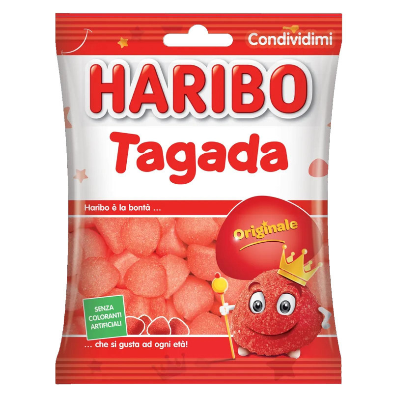 Caramella Gommose alla Frutta - Haribo - Tagada alla Fragola - 30 Bustine da 100 g