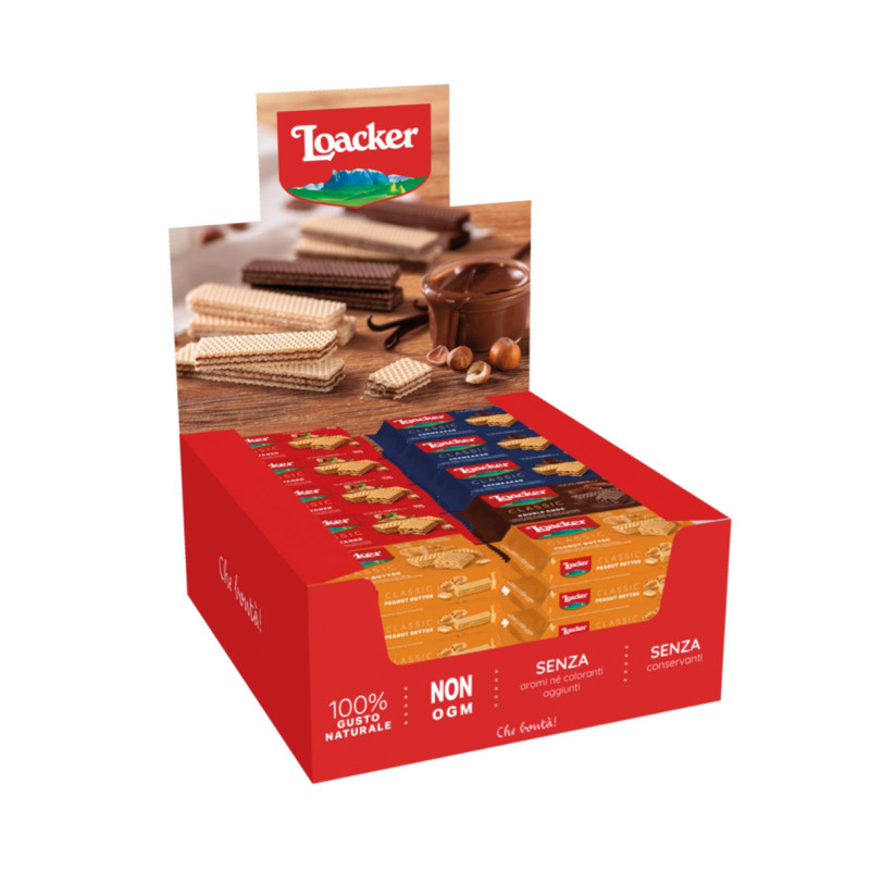 Biscotti Wafer Loacker - Assortito - 60 Pezzi da 45 g