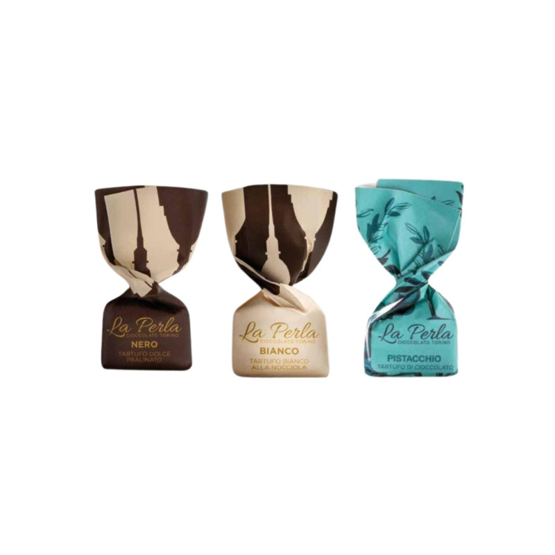 Tartufi Cioccolato - La Perla - I Tradizionali - Assortimento - Bianco Fondente e Pistacchio - 1000 g