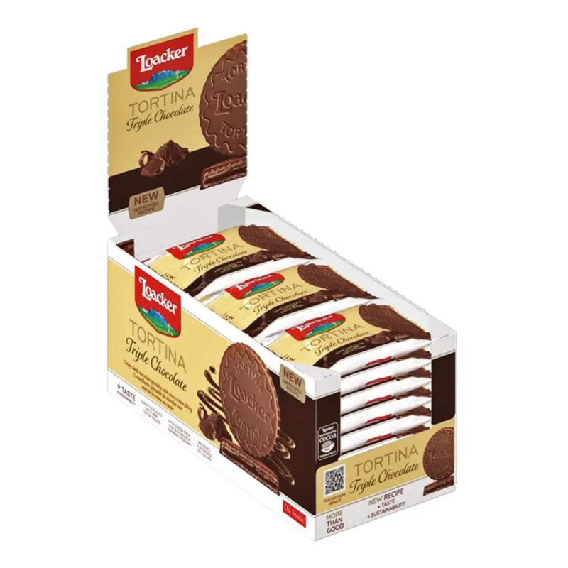 Biscotti Loacker Gran Pasticceria - La Tortina Triple Chocolate - Expo 24 Pezzi da 21 gr