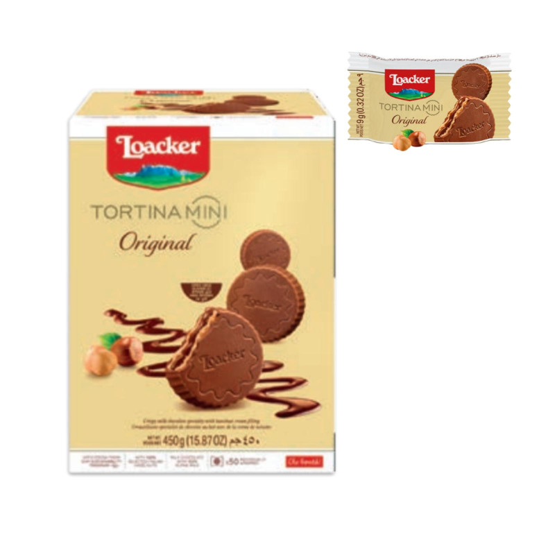 Biscotti Loacker Gran Pasticceria - La Tortina Mini Original - Expo 50 Pezzi da 9 gr