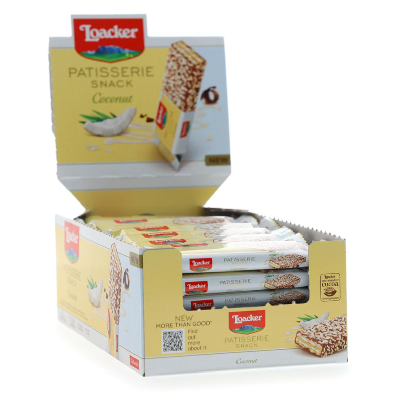 Biscotti Loacker Patisserie - Snack Coconut - Cocco - Expo 36 Pezzi da 21 g