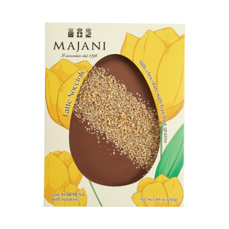 Plato' Cioccolato Majani - Cioccolato al Latte con Granella di Nocciole - 250 g