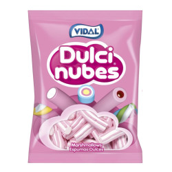 Caramelle Marshmallows - Dulcinubes - Vidal - Striato Bianco E Rosa - 125 Pezzi
