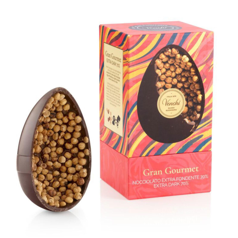 Uovo Cioccolato Venchi - Gran Nocciolato Fondente 70% - 540 g