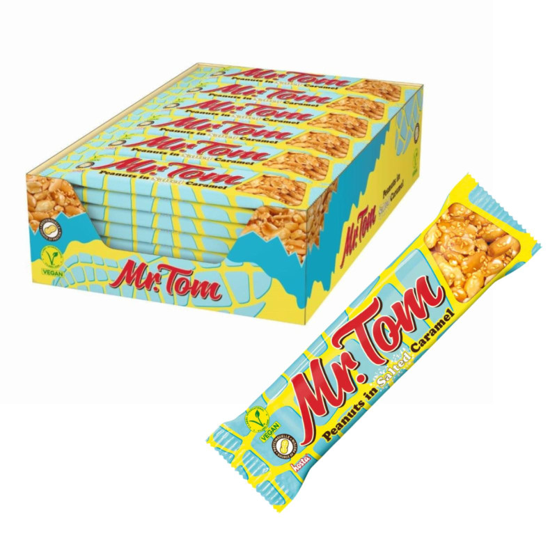 Barretta di Arachidi - Mr.Tom - Hosta - Caramello Salato - Croccante alle Arachidi - 36 x 40 g