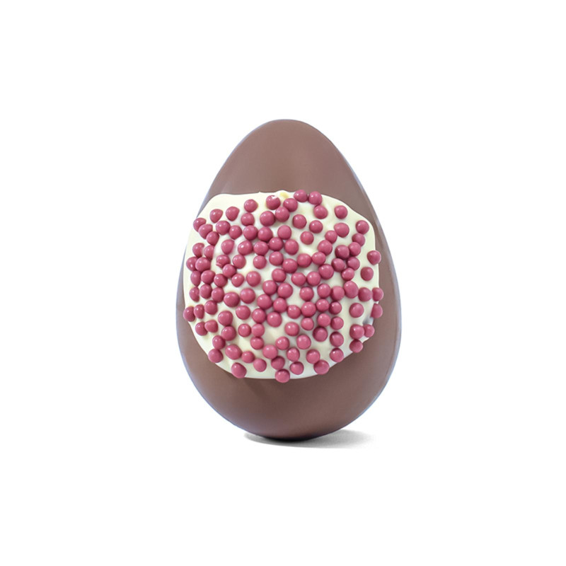 Uovo Cioccolato Bodrato - Cioccolato Al Latte - con Croccanti Sfere Ai Frutti Rossi - 130 g