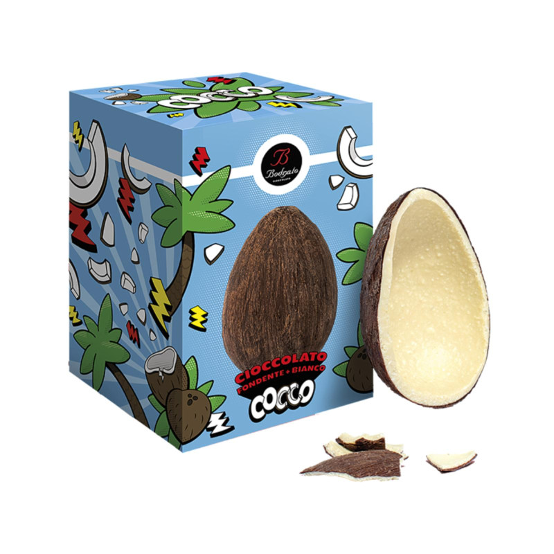 Uovo Cioccolato Bodrato - Cocco - Cioccolato Fondente - 220 g