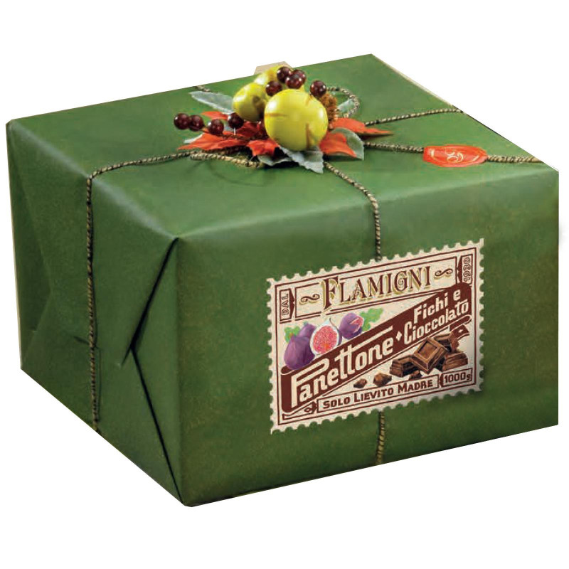 Panettone Flamigni - Panettone Fichi e Cioccolato - Cofanetto Rustico - 1 Kg