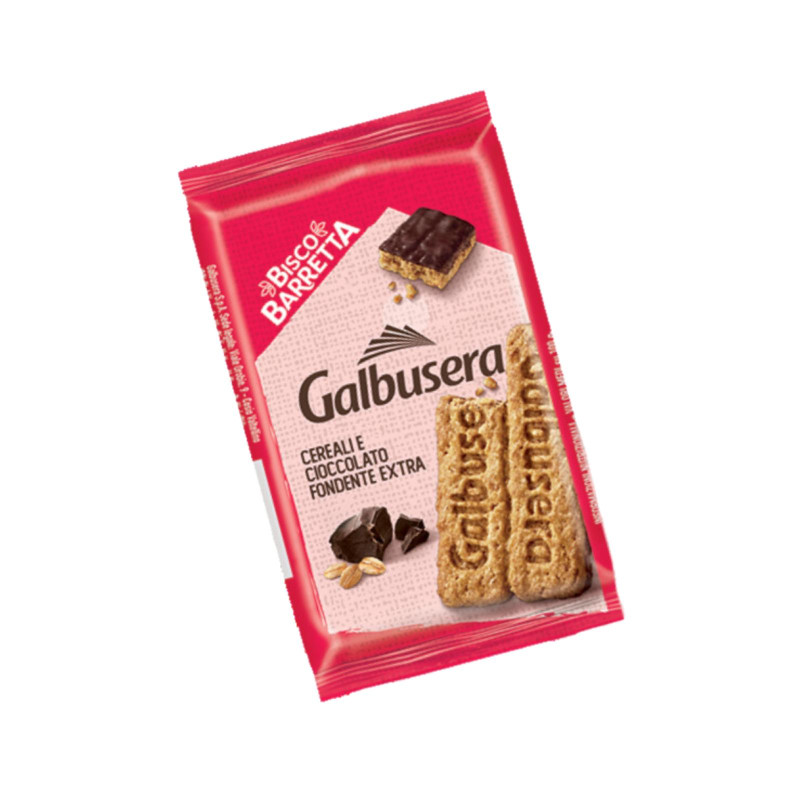 Biscotti Galbusera - Bisco Barretta - Cereali e Cioccolato Fondente - Expo 25 x 46 g