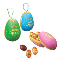 Mini Latta Uovo - Baratti & Milano - Ovetti Gianduiotti - Latta Appendibile 12 x 28 g