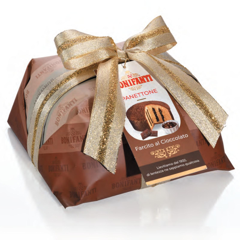 Panettone Bonifanti - Farcito al Cioccolato - Incartato a Mano - 750 g