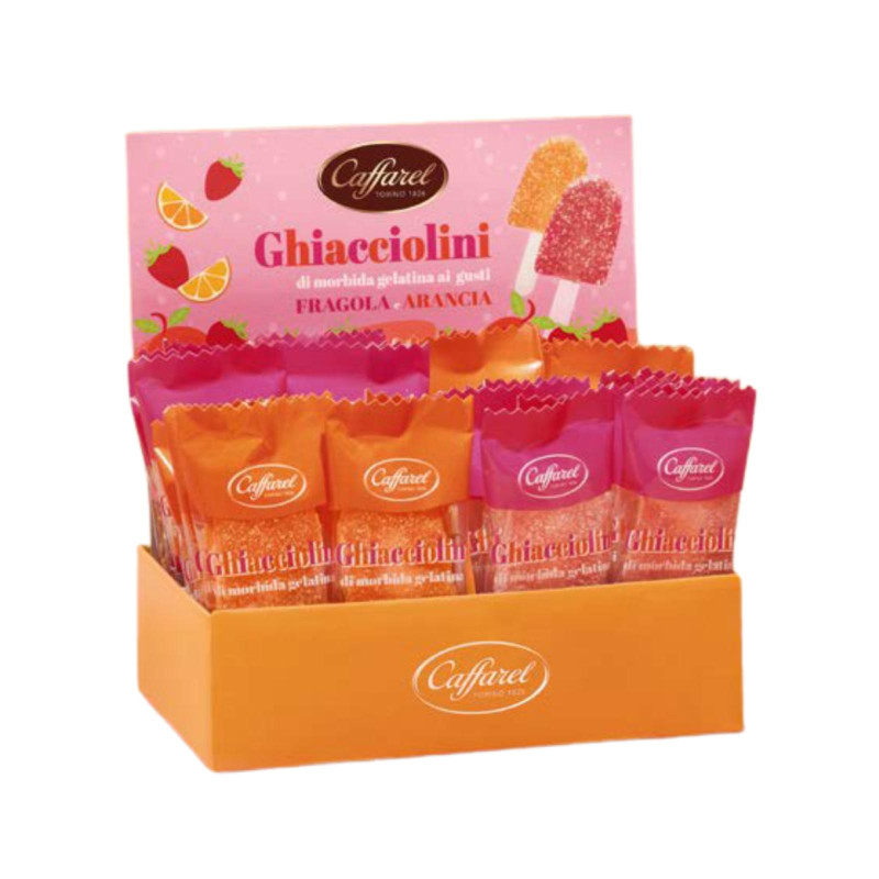 Expo Ghiaccioli Caffarel - Fragola e Arancia - Espositore 24 pz da 20 g