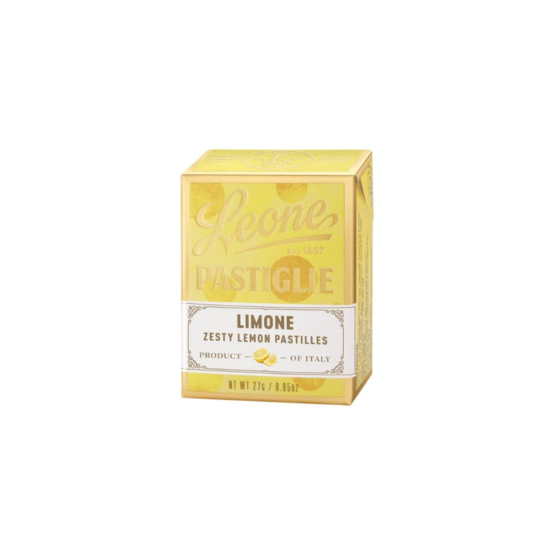 Caramelle Dure - Pastiglie Leone - Gusto Limone - Espositore - 18 Pacchetti da 27 g