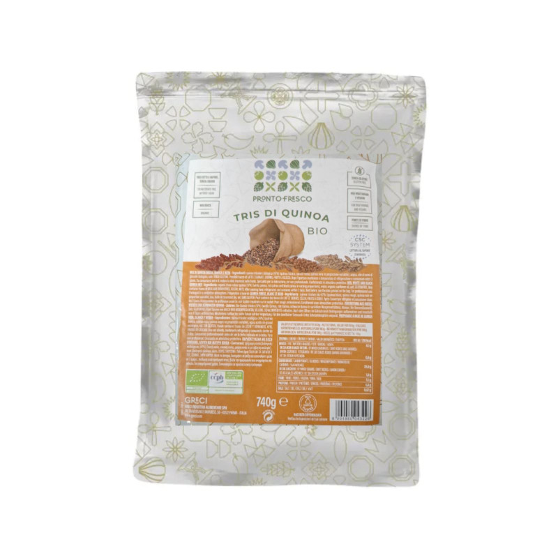Tris di Quinoa Bio - Greci - Prodotto Pronto - Pronto Fresco - Busta da 740 g