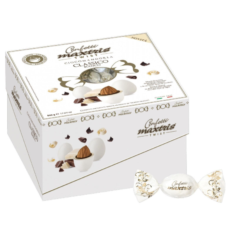 Vassoio Twist - Bianco - Confetti Maxtris - Incartati 500g 