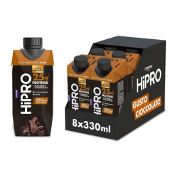 Latte Hipro UHT - Drink Protein - Gusto Cioccolato - 8 Brick da 330 ml