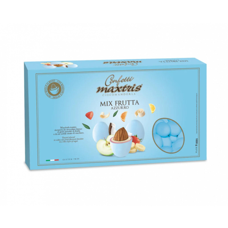 Confetti Maxtris - Mandorla - Mix Frutta - Colore Celeste - 1 Kg