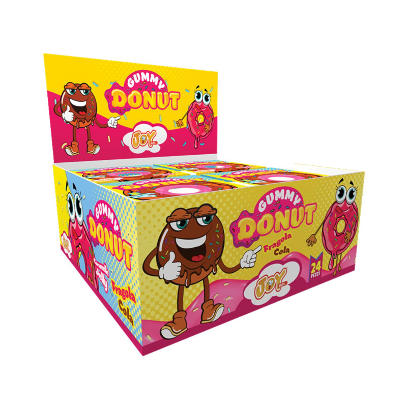 Caramelle Gommose - Gummy Donuts - Joygum - Fragola e Cola - 24 x 23 g