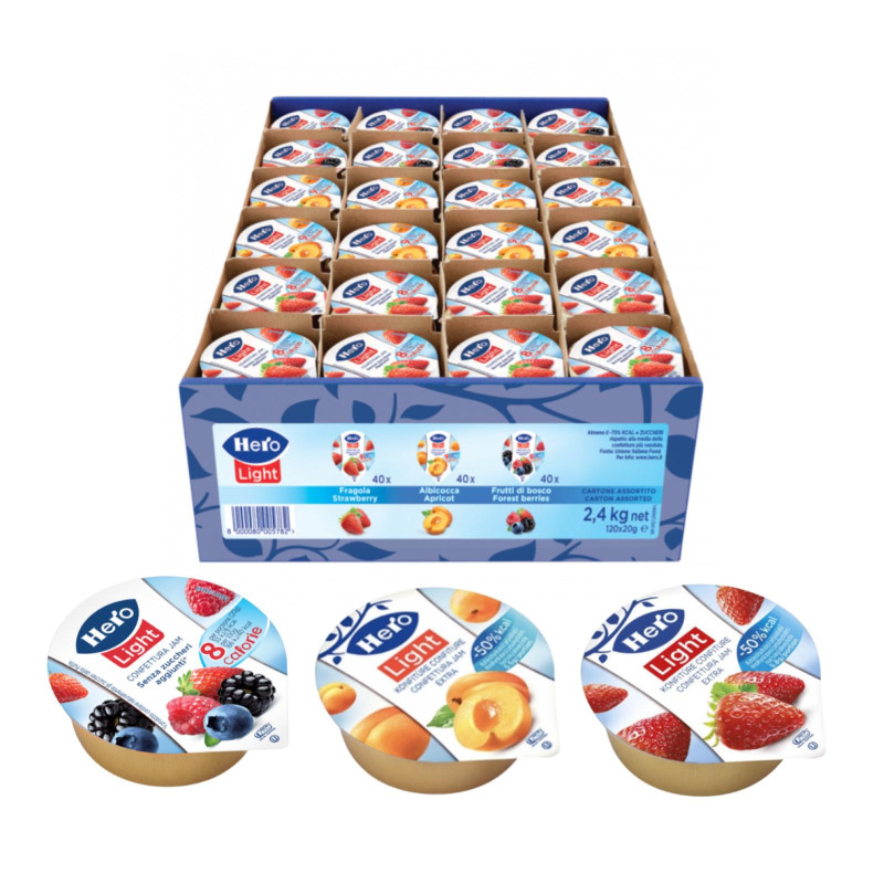 Confettura Extra Hero Light - Assortito - Senza Zuccheri Aggiunti - 120 x 20 g 