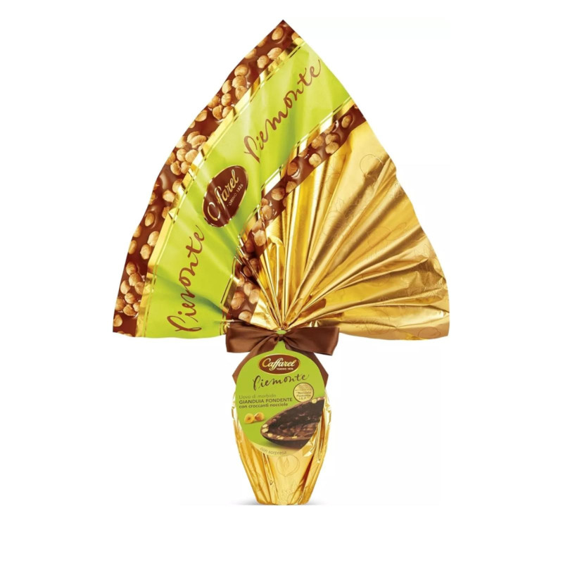 FAZZOLETTATE - Uovo Cioccolato Fondente - Caffarel - Piemonte con Nocciole 50% Cacao - 380 g