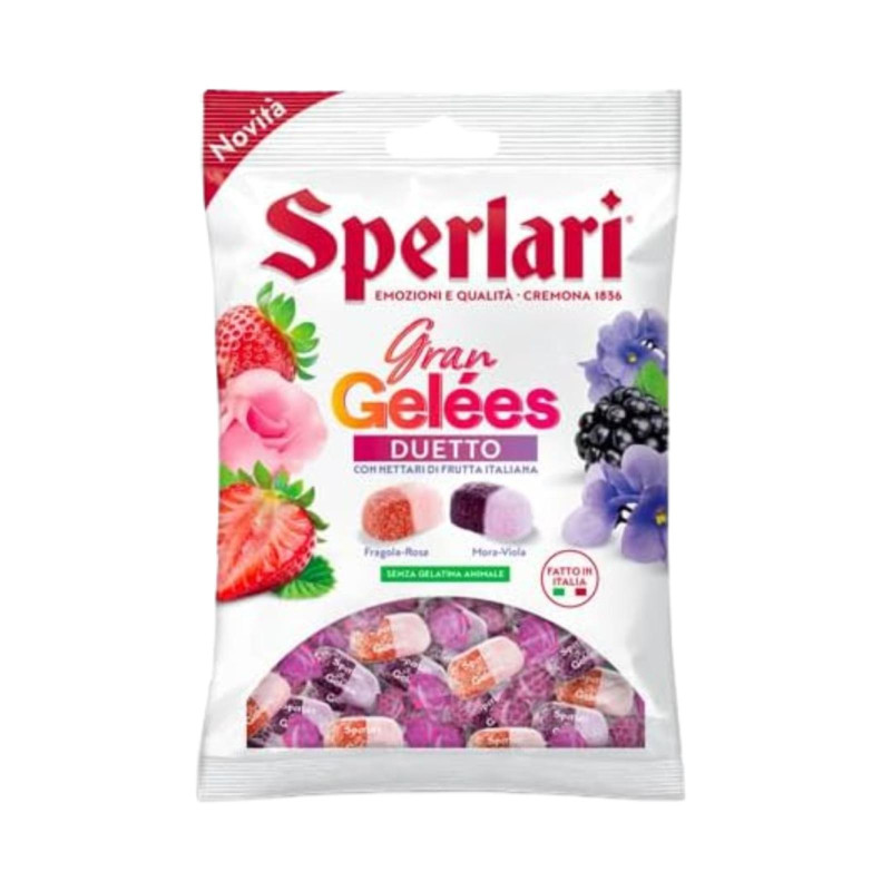 Caramelle Gelees - Sperlari - Duetto Frutta e Fiori - Blister da 150 gr
