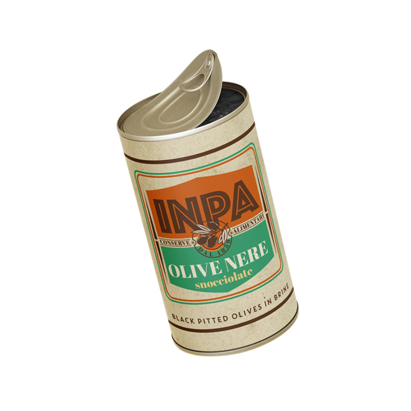 Olive Nere Denocciolate - Inpa - In Salamoia - Lattina 350 g